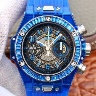 Replica Hublot 411.JX.4802.RT Blue Rubber Strap | UK Replica - 1:1 best edition replica watches store,high quality fake watches