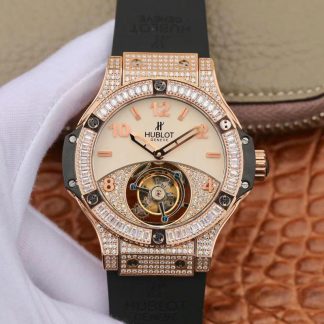 Replica Hublot White Dial with Diamonds Tourbillon | UK Replica - 1:1 best edition replica watches store,high quality fake watches