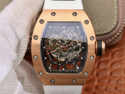 Richard Mille RM035 Rose Gold White Strap | UK Replica - 1:1 best edition replica watches store, high quality fake watches