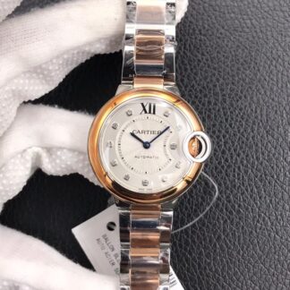 Ballon Bleu De Cartier Silver Dial Gold Strap | UK Replica - 1:1 best edition replica watches store, high quality fake watches