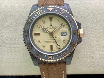 Rolex GMT-MASTER II Brown Fabric Strap | UK Replica - 1:1 best edition replica watches store, high quality fake watches