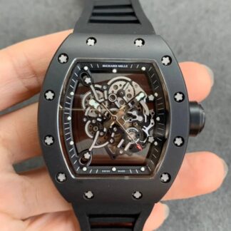 Richard Mille RM055 Black Ceramic Rubber Strap | UK Replica - 1:1 best edition replica watches store, high quality fake watches